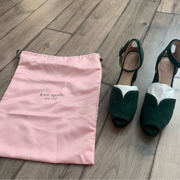 Kate Spade Green Peep Toe Heels - Picture 3 of 4